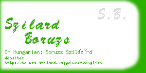 szilard boruzs business card